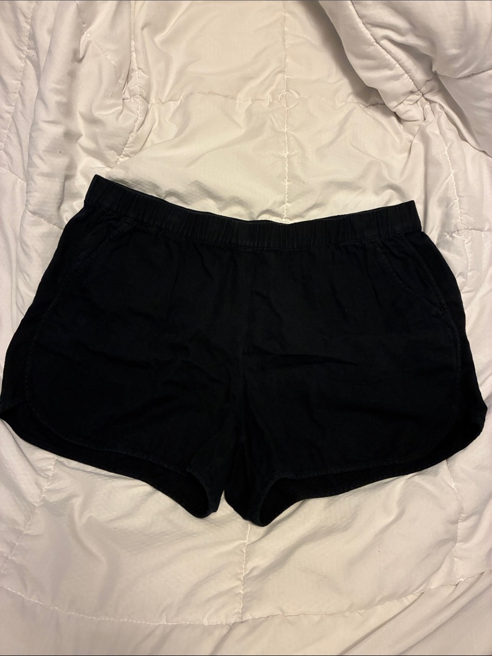 Madewell Black Elastic-Waist Athletic Shorts- Size Large